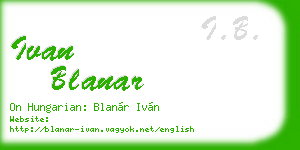 ivan blanar business card