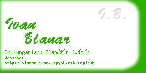 ivan blanar business card